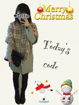 「MIXXO（ミッソ）のアイテム（チェスターコート）」を使った、__y_u_u__さん（レディース・161cm）の冬コーディネート