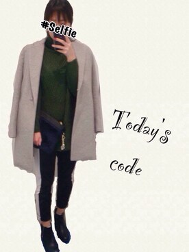 「MIXXO（ミッソ）のアイテム（チェスターコート）」を使った、__y_u_u__さん（レディース・161cm）の冬コーディネート