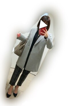 「MIXXO（ミッソ）のアイテム（チェスターコート）」を使った、__y_u_u__さん（レディース・161cm）の冬コーディネート