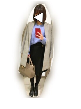 「MIXXO（ミッソ）のアイテム（チェスターコート）」を使った、__y_u_u__さん（レディース・161cm）の冬コーディネート