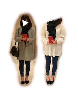 「MIXXO（ミッソ）のアイテム（チェスターコート）」を使った、__y_u_u__さん（レディース・161cm）の冬コーディネート