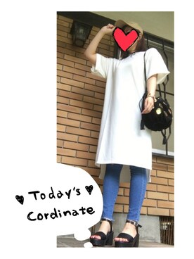 「7月WEAR夏のサンダル祭り」｜「アイテム（ワンピース/ドレス）」を使った、__y_u_u__さん（レディース・161cm）の夏コーディネート