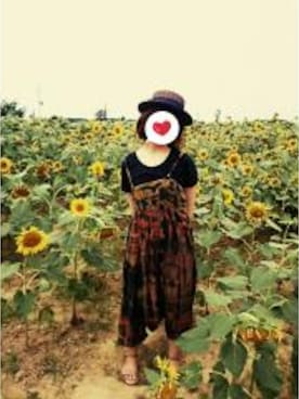 「ひまわり」｜「アイテム（オールインワン・サロペット）」を使った、tmyさん（レディース・161cm）の夏コーディネート