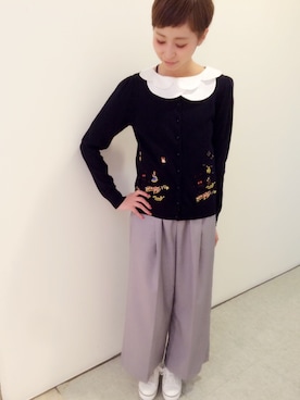 「アイテム（カーディガン/ボレロ）」を使った、NAMIさん（レディース・163cm）の春コーディネート