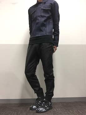 「DRESSEDUNDRESSED（ドレスドアンドレスド）のアイテム（デニムジャケット）」を使った、ryo komuraさん（メンズ・177cm）の冬コーディネート