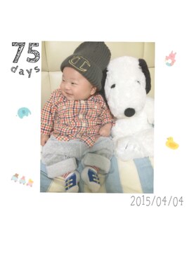 「グレーパンツ」｜◌ｒｒさん（キッズ・60cm）の春コーディネート