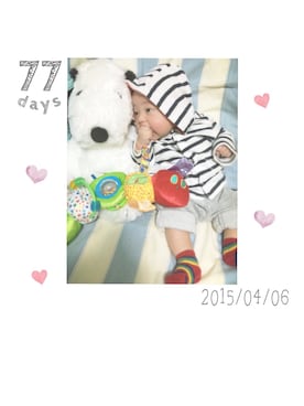 「グレーパンツ」｜◌ｒｒさん（キッズ・60cm）の春コーディネート