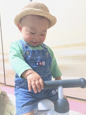 「Carter's（カーターズ）のアイテム（オールインワン・サロペット）」を使った、◌ｒｒさん（キッズ・80cm）の春コーディネート