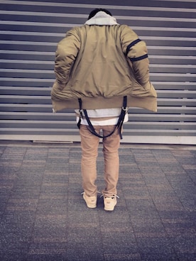 「STAMPD（スタンプド）のアイテム（ジャケット/アウター）」を使った、tさん（メンズ・173cm）の冬コーディネート