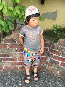 「fith社」｜「アイテム（キャップ）」を使った、yukiameさん（キッズ・100cm）の夏コーディネート