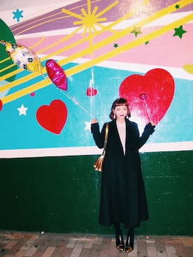 「MURUA（ムルーア）のアイテム（ピアス（両耳用））」を使った、荻原桃子さん（レディース・161cm）の冬コーディネート