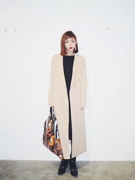 「MURUA（ムルーア）のアイテム（ピアス（両耳用））」を使った、荻原桃子さん（レディース・161cm）の冬コーディネート