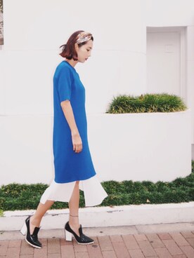 「ONEPIECE.（-）のアイテム」を使った、荻原桃子さん（レディース・161cm）の夏コーディネート