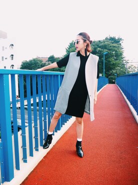 「ONEPIECE.（-）のアイテム」を使った、荻原桃子さん（レディース・161cm）の秋コーディネート