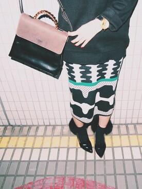 荻原桃子さん（レディース・161cm）の冬コーディネート