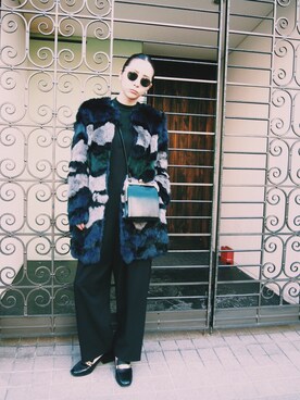 「murua」｜荻原桃子さん（レディース・161cm）の冬コーディネート