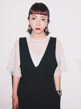 「LECIELBLEU」｜「アイテム（アクセサリー）」を使った、荻原桃子さん（レディース・161cm）の春コーディネート