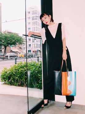 「LECIELBLEU」｜「アイテム（アクセサリー）」を使った、荻原桃子さん（レディース・161cm）の春コーディネート