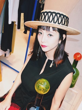 「mode」｜「アイテム（帽子）」を使った、荻原桃子さん（レディース・161cm）の秋コーディネート