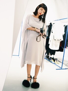 「mode」｜「アイテム（ワンピース/ドレス）」を使った、荻原桃子さん（レディース・161cm）の秋コーディネート
