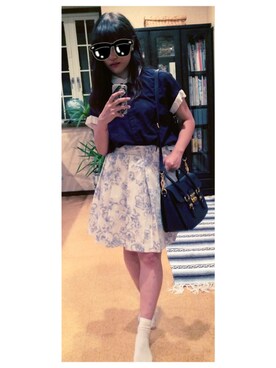 ブルー系のアイテムを使った 花柄 スカート の人気ファッションコーディネート Wear