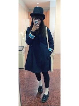 「靴下チラ見せ」｜「アイテム（トレンチコート）」を使った、MROさん（レディース・155cm）の秋コーディネート