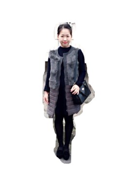 「アイテム（ナイロンジャケット、シルバー系）」を使った、sayongさん（レディース・156cm）の冬コーディネート