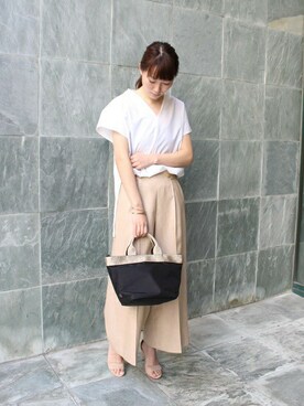 「Noble（ノーブル）のアイテム（トートバッグ）」を使った、chikaさん（レディース・165cm）の春コーディネート