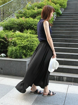 「Noble（ノーブル）のアイテム（ハット）」を使った、chikaさん（レディース・165cm）の夏コーディネート