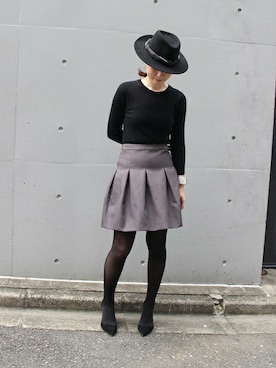 「Noble（ノーブル）のアイテム（ハット）」を使った、chikaさん（レディース・165cm）の秋コーディネート