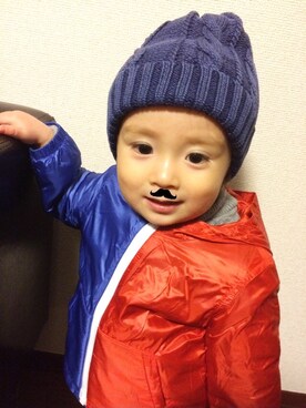「GAP（ギャップ）のアイテム（ブルゾン）」を使った、HSさん（キッズ・80cm）の冬コーディネート