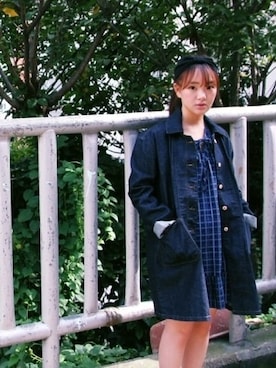 「アイテム（ワンピース/ドレス、ブルー系）」を使った、요요앤케이さん（レディース・163cm）の秋コーディネート