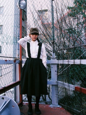 「KANGOL」｜「アイテム（つなぎ/オールインワン）」を使った、요요앤케이さん（レディース・163cm）の冬コーディネート