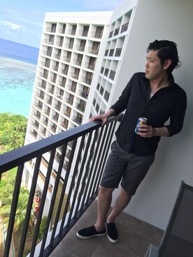 「TMT（ティーエムティー）のアイテム（スニーカー、ブラック系）」を使った、yutaro yamakawaさん（メンズ・178cm）の春コーディネート
