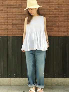 「BUTTERO」｜「アイテム（サンダル）」を使った、C.Hさん（レディース・164cm）の春コーディネート