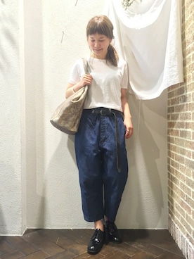 「アイテム（ショルダーバッグ、ゴールド系）」を使った、C.Hさん（レディース・164cm）の夏コーディネート