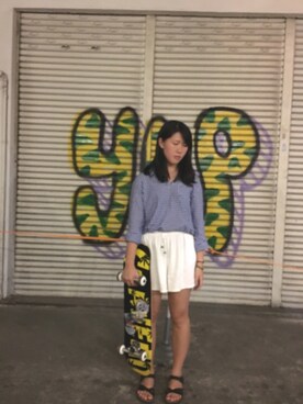 「熱」｜Lily Yaungさん（レディース・160cm）の夏コーディネート