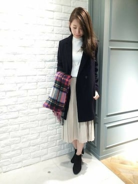 「アパートバイローリーズ」｜「アイテム（チェスターコート）」を使った、tomoeさん（レディース・161cm）の秋コーディネート