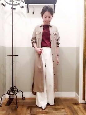 「アパートバイローリーズ」｜「アイテム（シャツワンピース）」を使った、tomoeさん（レディース・161cm）の夏コーディネート