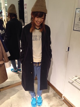 「DOUBLE NAME（ダブルネーム）のアイテム（その他アウター）」を使った、しのぴ(´ω｀)/さん（レディース・163cm）の冬コーディネート