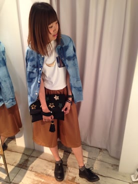 「DOUBLE NAME（ダブルネーム）のアイテム（パンツ）」を使った、しのぴ(´ω｀)/さん（レディース・163cm）の夏コーディネート