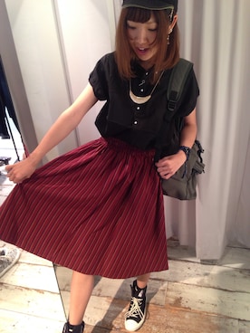 「アイテム（バックパック/リュック）」を使った、しのぴ(´ω｀)/さん（レディース・163cm・20代）の夏コーディネート