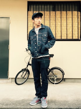 「Back Channel（バックチャンネル）のアイテム（スウェット）」を使った、ギブソンさん（メンズ・175cm）の冬コーディネート