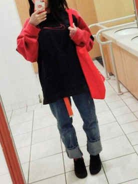 「GONZ（ゴンズ）のアイテム」を使った、まりのさん（レディース・152cm）の冬コーディネート