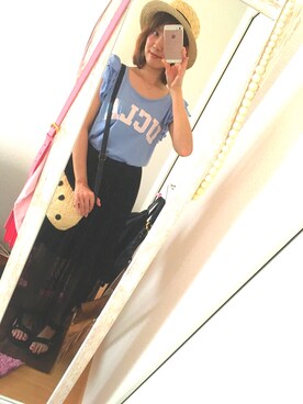「ISBIT（アイズビット）のアイテム（トップス）」を使った、naa♡さん（レディース・156cm）の夏コーディネート