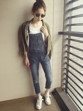 「CONVERSE（コンバース）のCONVERSE ALL STAR　ハイカットスニーカー（スニーカー）」を使った、momoさん（レディース・167cm）の春コーディネート