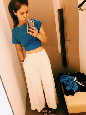 「MAXMARA WEEKEND LINE（マックスマーラウィークエンドライン）のアイテム」を使った、劉宓宓さん（レディース・168cm）の夏コーディネート