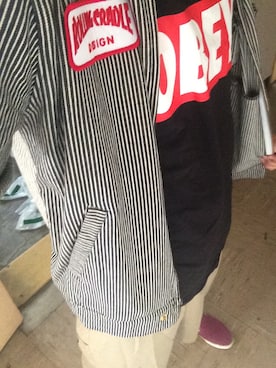 「ROLLING CRADLE（ローリングクレイドル）のアイテム（ライダースジャケット）」を使った、南谷樹さん（メンズ・169cm）の秋コーディネート