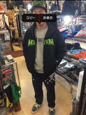 「CREATURE（クリーチャー）のアイテム」を使った、南谷樹さん（メンズ・169cm）の冬コーディネート