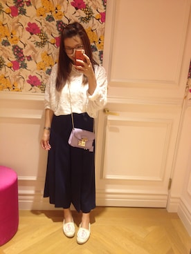 「LILY BROWN（リリーブラウン）のアイテム（チノパンツ）」を使った、小花さん（レディース・159cm）の夏コーディネート
